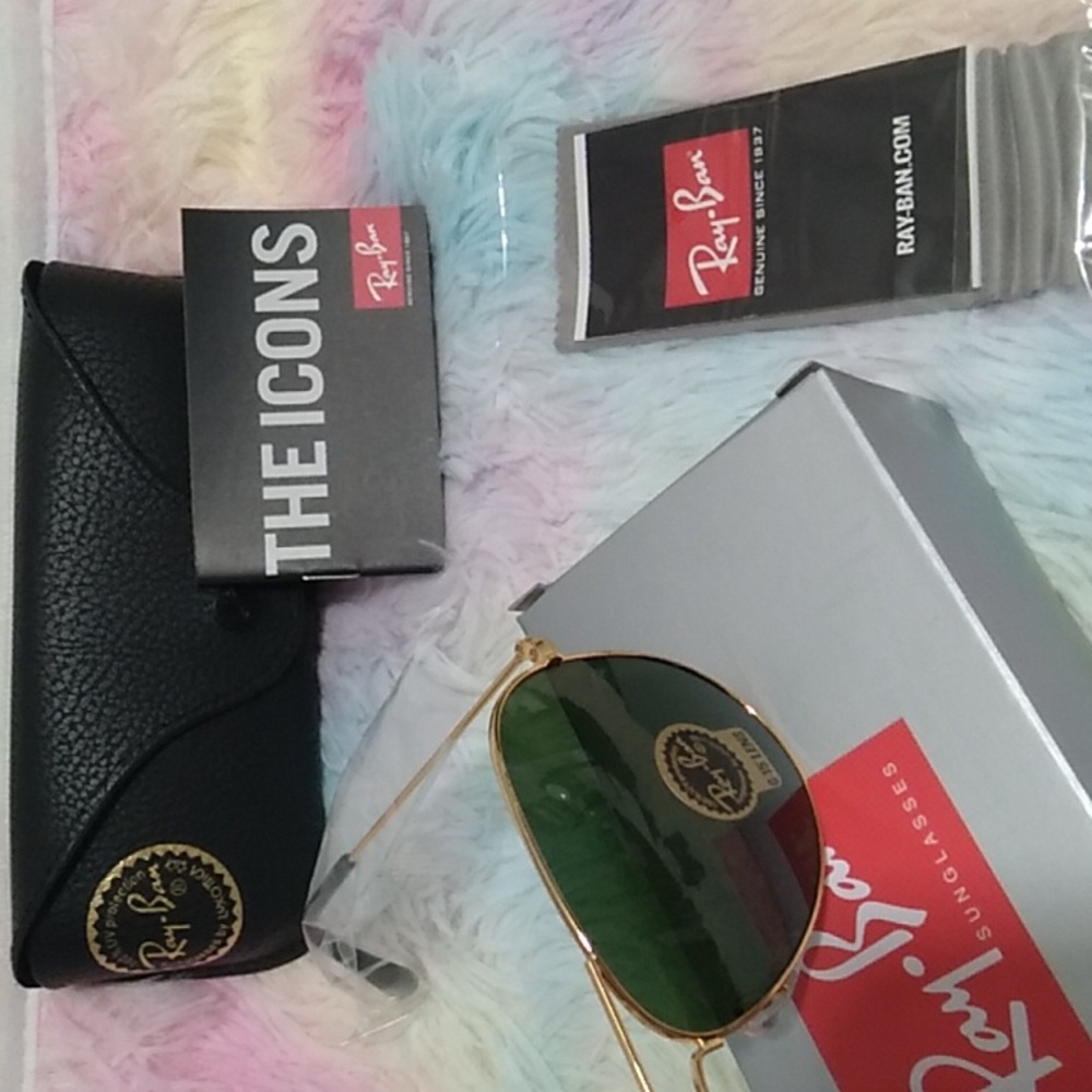 NEW Authentic Ray-Ban Aviator Sunglasses W Everything Shown - Picture 5 of 9